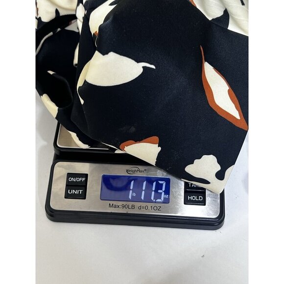 Anthropologie Maeve Women’s Amory Black Ivory Floral Fit & Flare Dress 14 Scuba - Picture 8 of 8